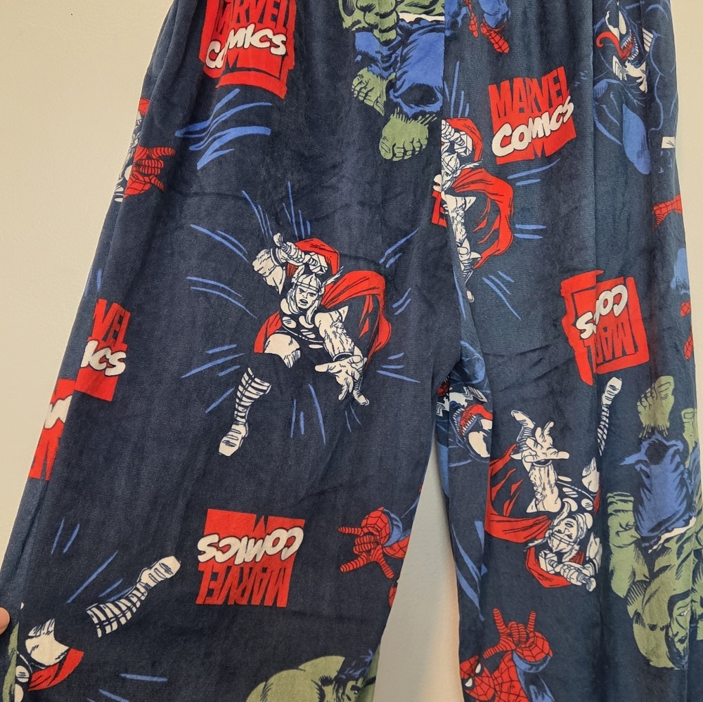 Mens Marvel Superheroes Characters Silky Pajama Pants Sz Large - Picture 5 of 6